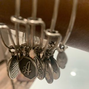 Alex and Ani silver tone bracelets 5set